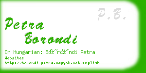 petra borondi business card